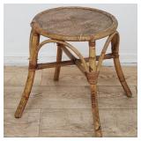 Vintage bentwood and rattan stool
