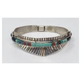 Sterling silver, turquoise, and coral Navajo