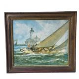 Vintage framed James Sessions giclï¿½e on canvas