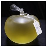 Signed Lalique crystal apple perfume bottle