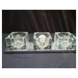Mid-century glass cube wall lighting sconce