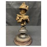 Antique spelter bust of Victorian lady