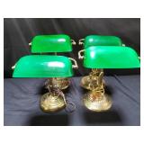 Group of vintage brass desk lamps