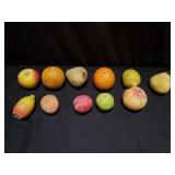 Group of vintage stone carved fruits