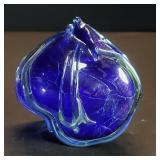 Hand blown studio art glass vase
