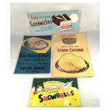 4 vintage ice cream promotional posters