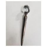 Art glass and silver plate letter opener