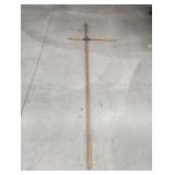 Vintage wood and iron spear tip flag pole
