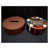 Vintage swivel poker chip caddy