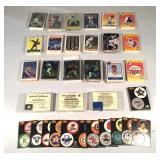 Collectible baseball cards, stickers, pogs