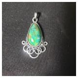 Sterling silver Chrysocolla pendant