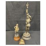 Group of vintage brass and spelter figures