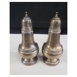 Weighted sterling silver salt and pepper shakers