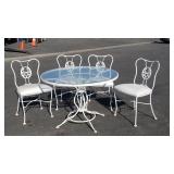 5-piece vintage wrought iron patio set with