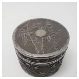 Asian silver tea caddy