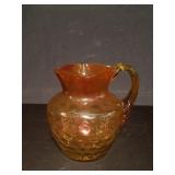 Hand blown ambernia art glass pitcher
