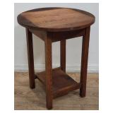 Vintage mission oak circular side table