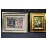 Pair of oil on board paintings
