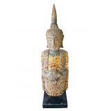Mosaic-style wood Buddha statue