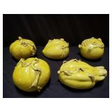Group of porcelain glazed fruits