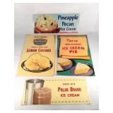 4 vintage ice cream promotional posters