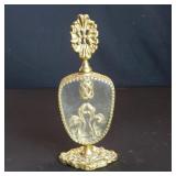 Vintage ormolu gilded metal and glass perfume