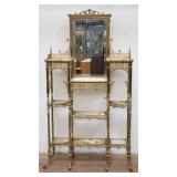 Victorian brass and onyx etagere with beveled