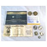Sterling silver coins, coins and medals