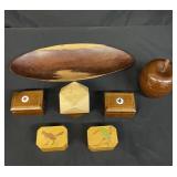 Group of vintage wood items