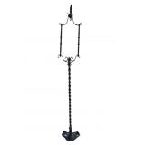 Large antique signed wrought iron candle stand