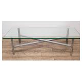 Mid-century modern-style chrome coffee table