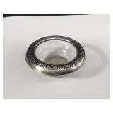 Silver and glass salt cellar
