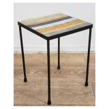 Vintage Italian mosaic tile top side table