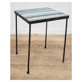 Vintage mosaic tile top side table