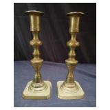 Pair of signed Rostand brass candle sticks