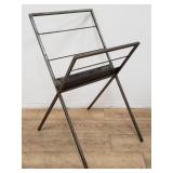 Mid-century modern-style metal art rack