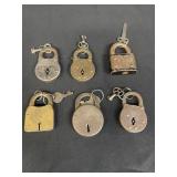 Group of vintage locks with keys