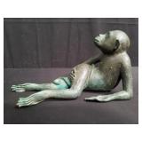 Cast bronze monkey figurine