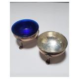 Pair of sterling salt dishes