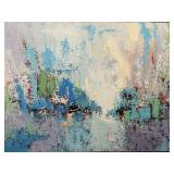 Large signed abstract oil on canvas painting