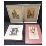 Group of vintage lithographs