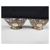 Pair of sterling silver salt cellars