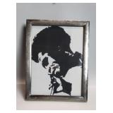 .999 silver picture frame with glass face and wood