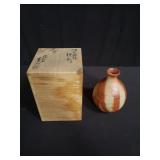 Japanese pottery vase in original box