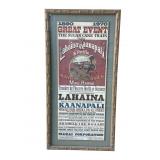 Framed vintage Lahaina-Kaanapali & Pacific poster