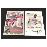 Jason Giambi signed & Scott Hatteberg rookie cards