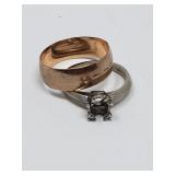 Pair of 14k gold rings