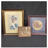Group of framed vintage prints