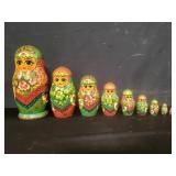 9 piece hand painted Russian matryoshka doll