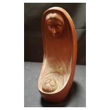 Jose Pinal signed mother and child carving